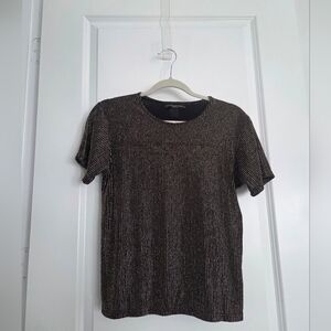 Impressions Black and Silver Striped Blouse